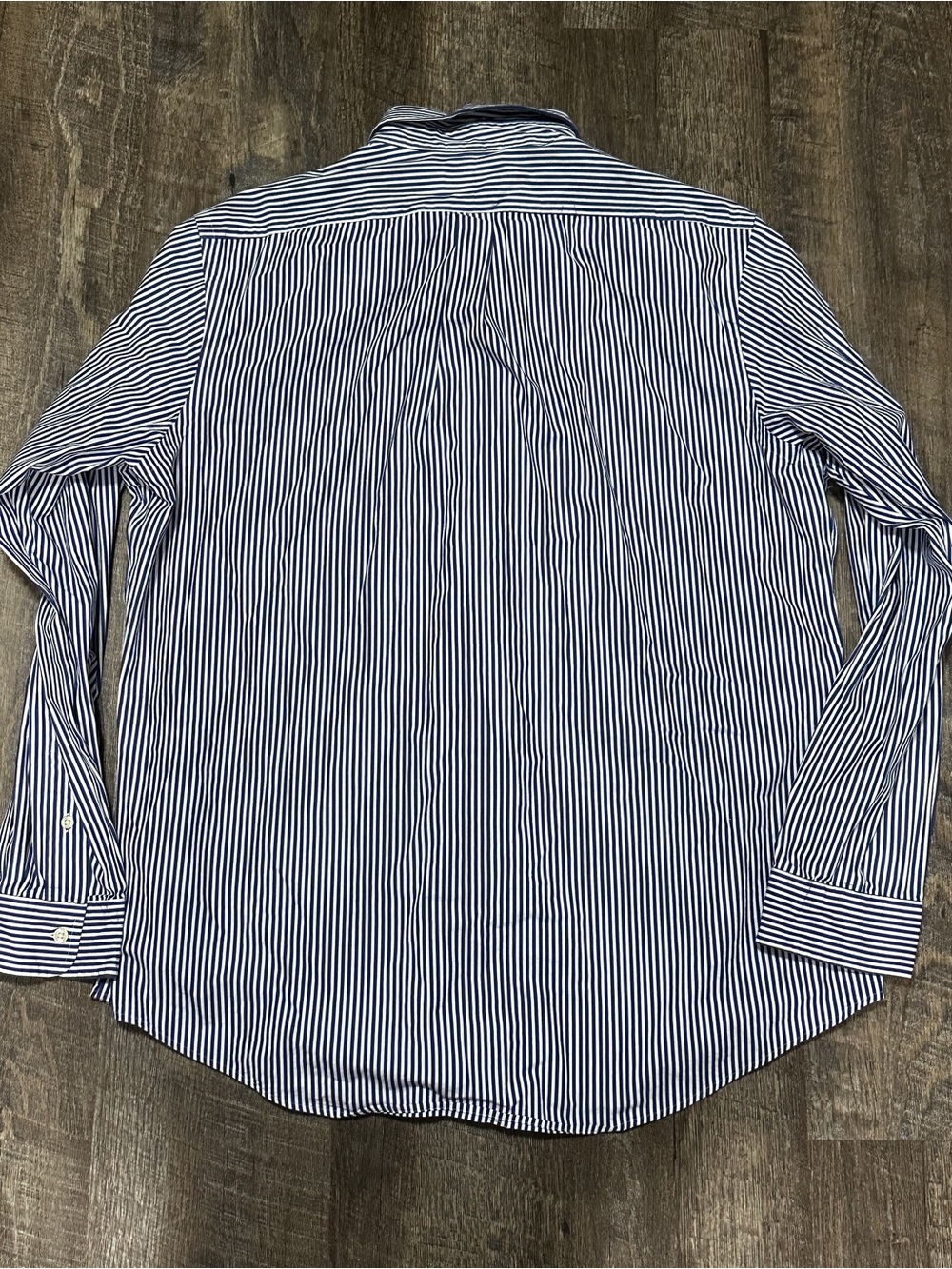 Polo Ralph Lauren Navy & White Striped Stretch Poplin Shirt Classic Fit XL 17.5 - Picture 8 of 8